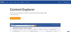 Online Marketing Tools - Content Explorer